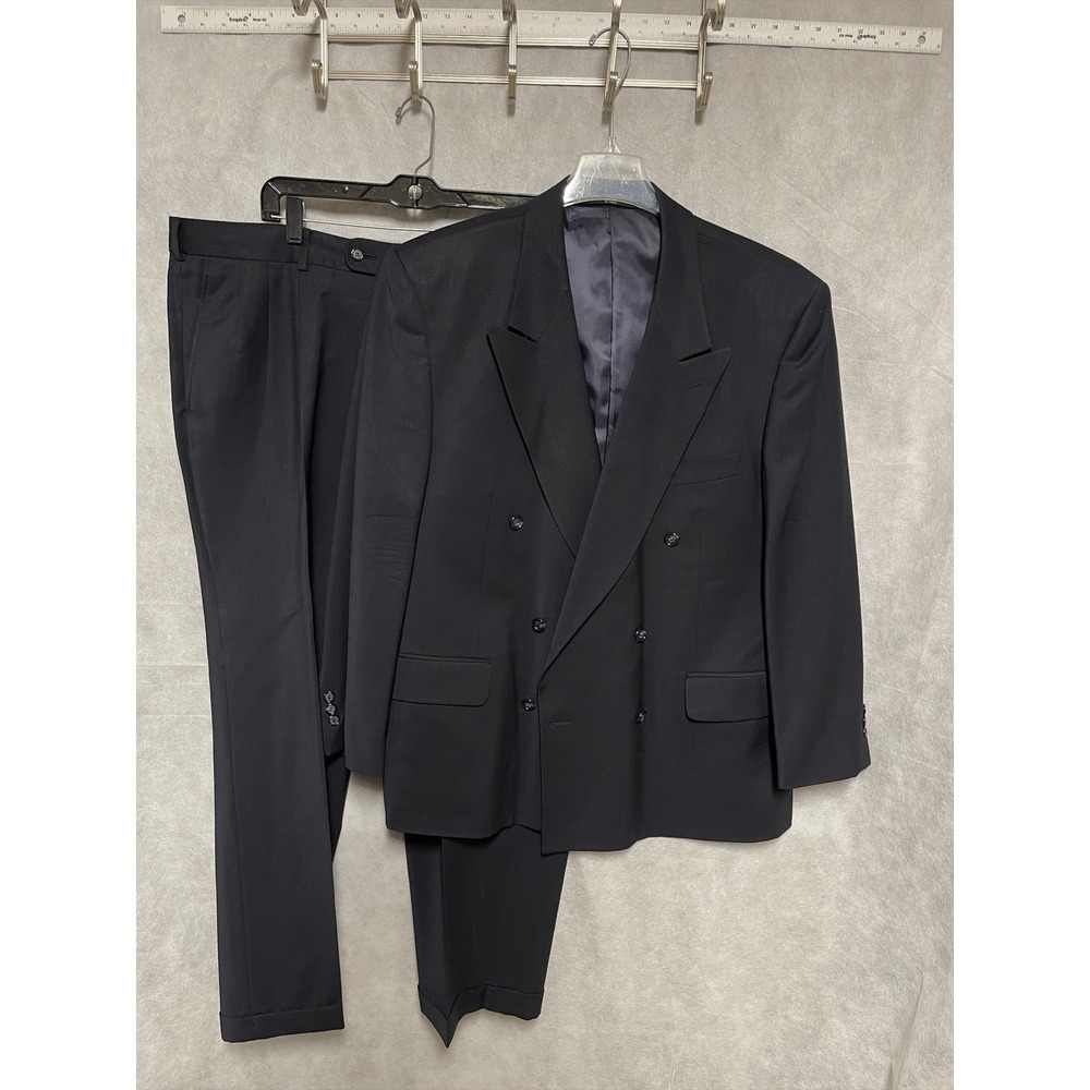 Dario di Napoli‎  Suit Men 44R Navy Double Breasted Wool Academia 41X29.5 P Luxe